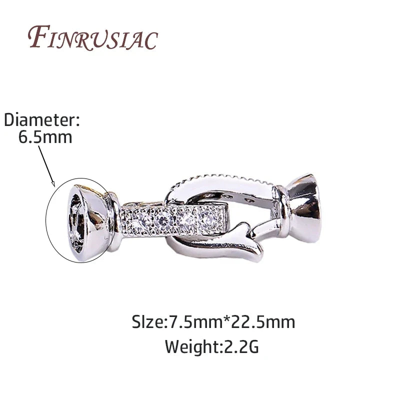 18K Gold Plated Zircon End Cap Clasp – DIY Necklace Making