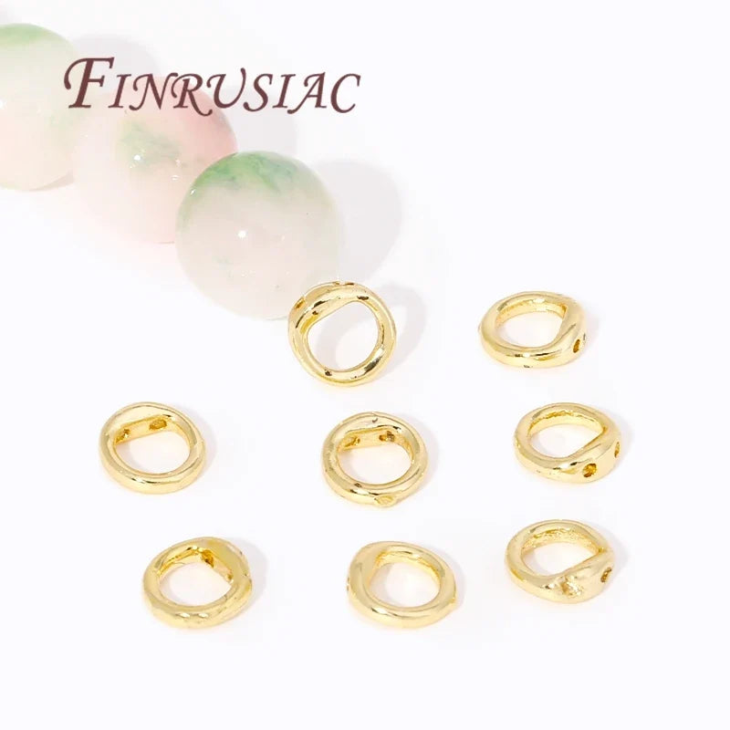 18K Gold Plated End Beads & Connecting Rings – DIY Jewelry