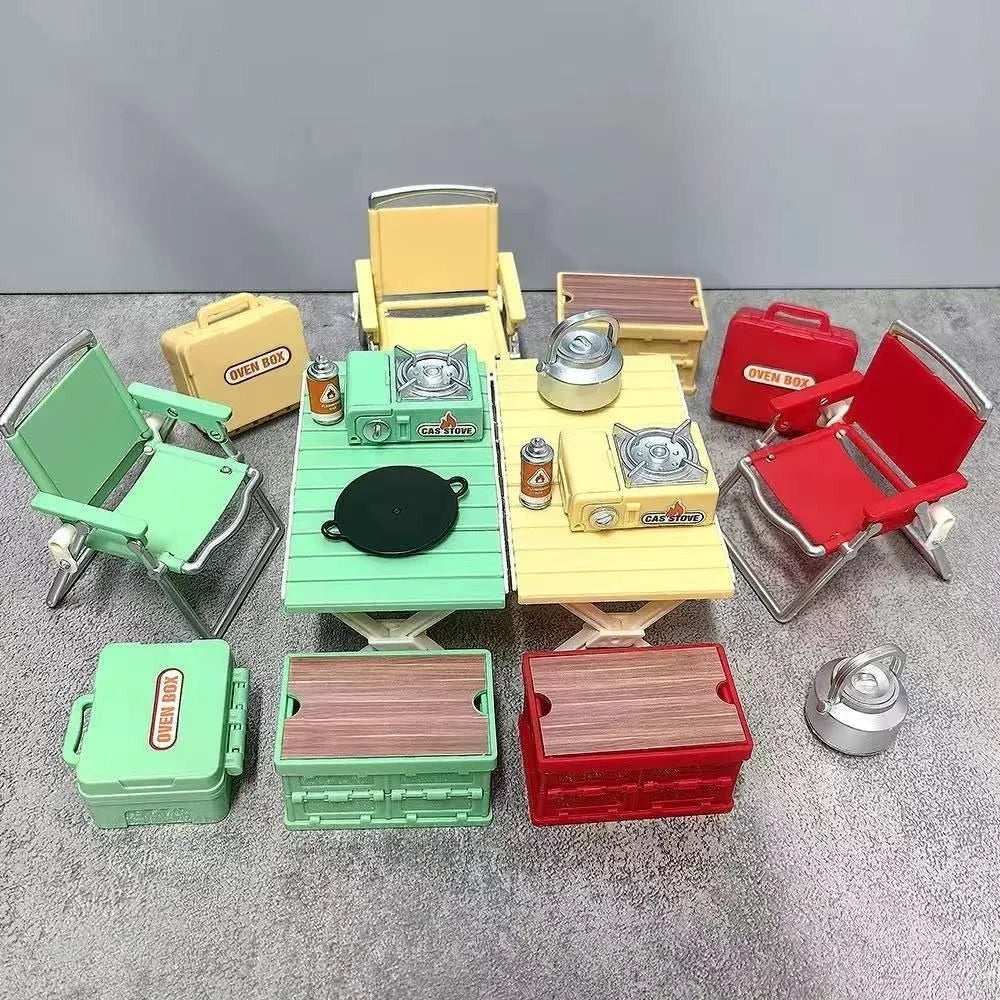 Miniature Camping Set 8pc – Fairy Garden Dollhouse Decor
