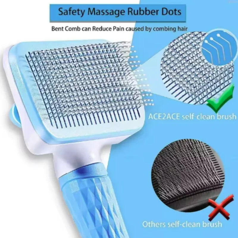 Pet Hair Remover Grooming Brush – Dog & Cat Detangling Comb