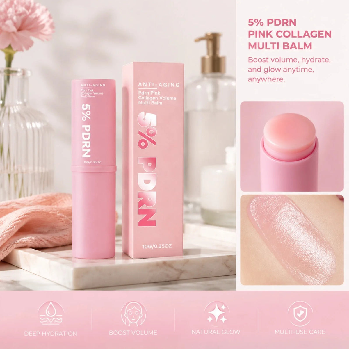 PDRN Pink Collagen Multi Balm – Face, Lip & Neck Moisturizer