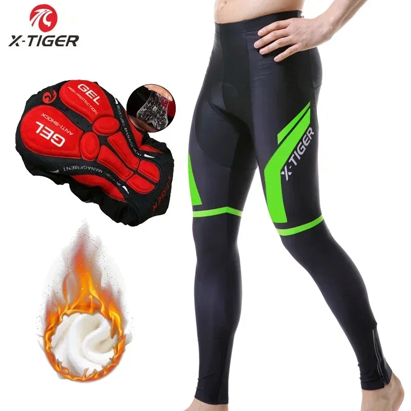 X-Tiger Men's Winter Thermal Cycling Tights | 5D Gel Pad