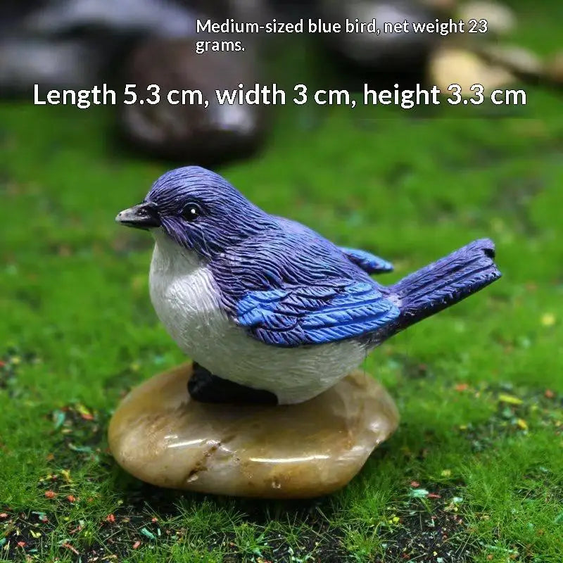 Resin Bird & Nest Figurine Set – Fairy Garden Micro Landscape