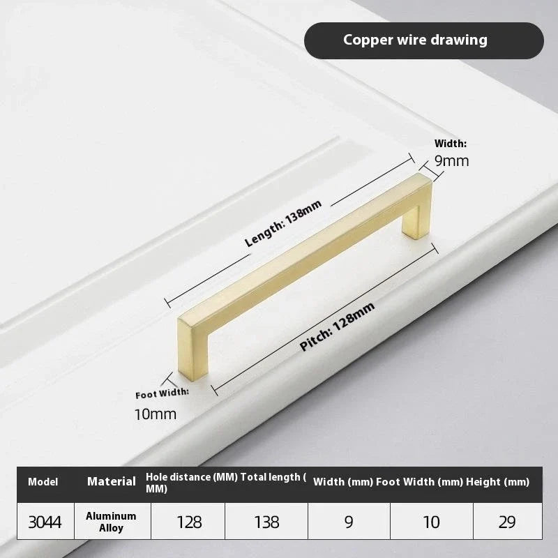Black Square Cabinet Handles Aluminium Drawer Pulls 10–33CM