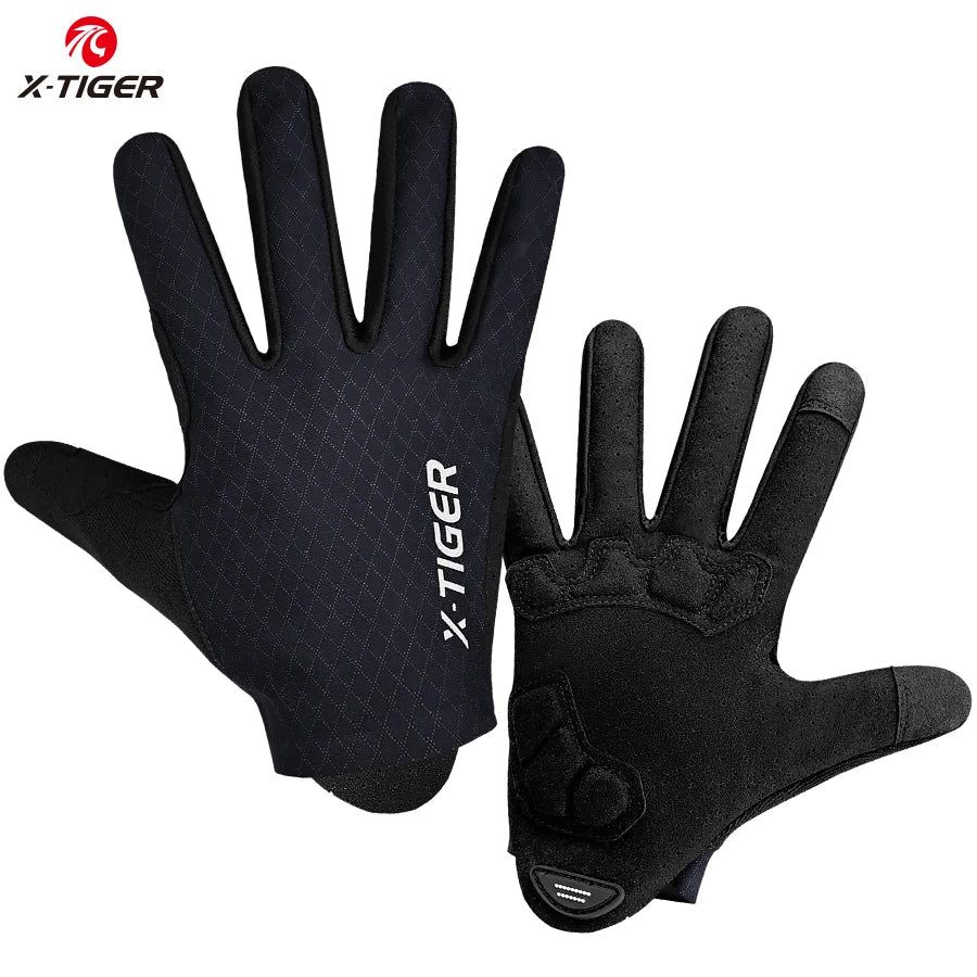 X-TIGER Full Finger Cycling Gloves – Shockproof MTB Road Bike