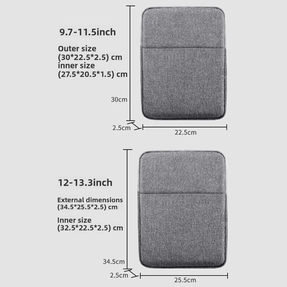Waterproof Tablet Sleeve Bag 9–13.3" | Multilayer Storage Case