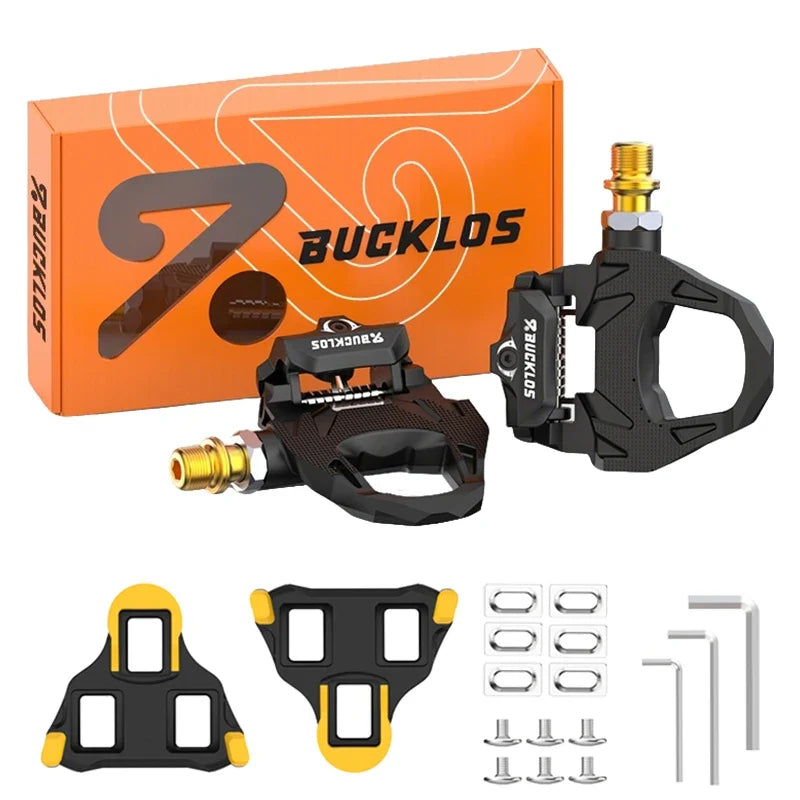 BUCKLOS SPD-SL Clipless Road Bike Pedals with Cleats | CR-Mo