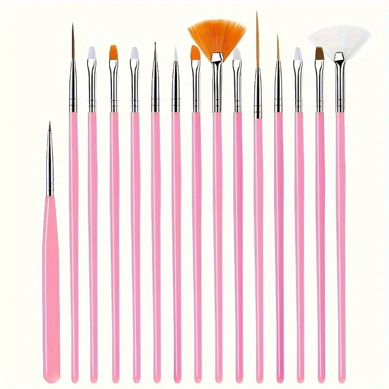 15pc Fine Detail Paint Brush Set – Acrylic, Oil & Watercolor