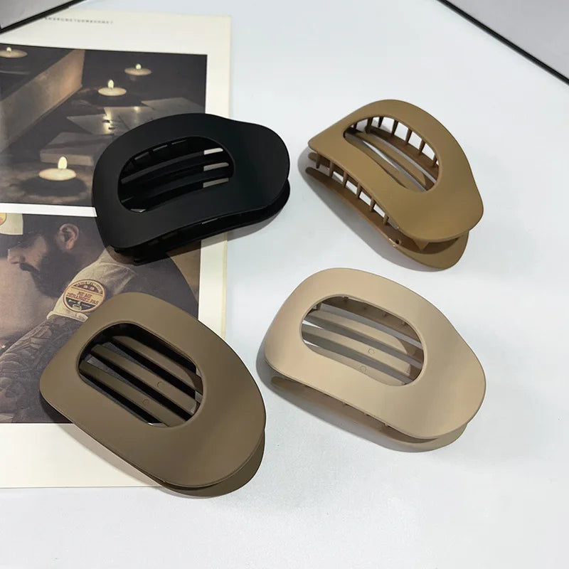Matte Oval Hair Claw Clips for Women – Duckbill Bun Clip
