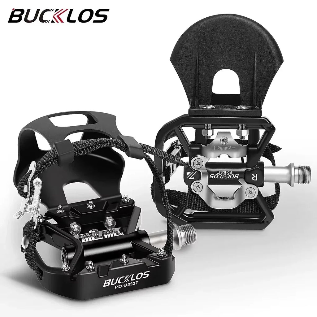 BUCKLOS Dual Function MTB Bike Pedals – Aluminum Alloy Non-Slip