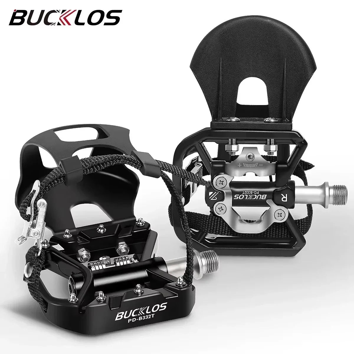 BUCKLOS Dual Function MTB Bike Pedals – Aluminum Alloy Non-Slip