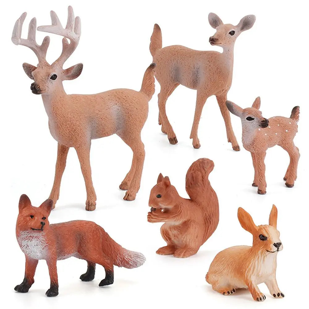 Rabbit & Fox Miniature Animal Figures – Cake Toppers & Decor