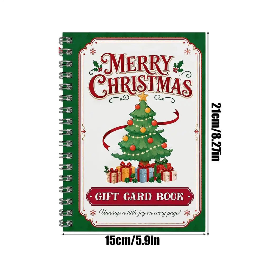 Christmas Gift Card Holder Book | Spiral-Bound Festive Booklet