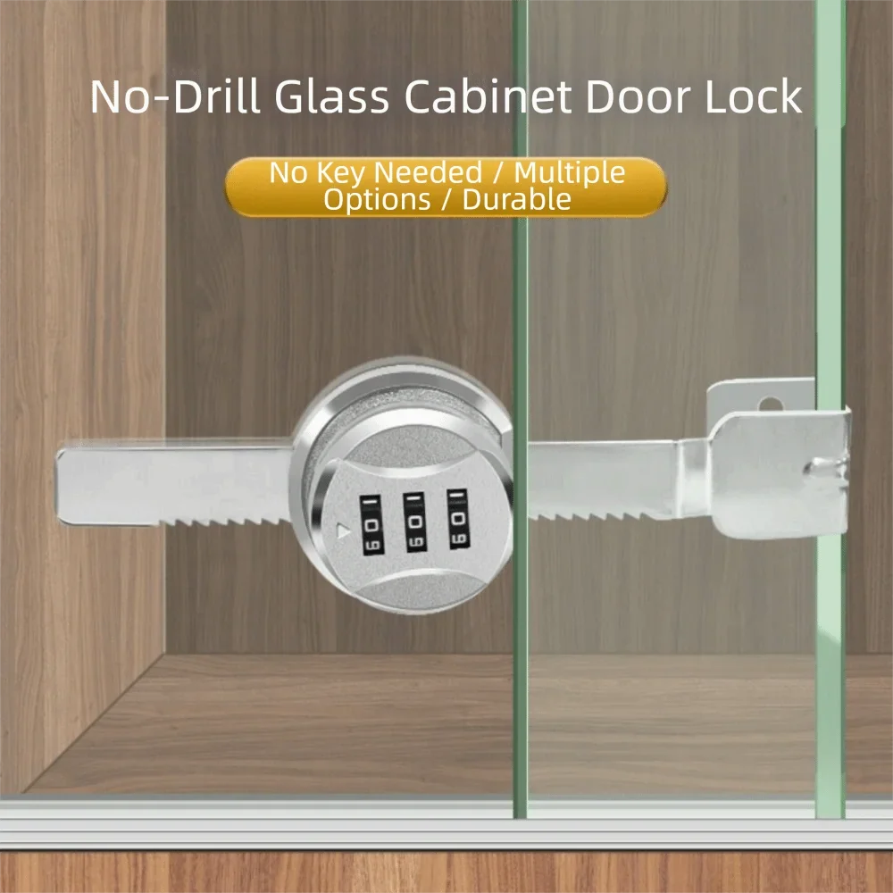Zinc Alloy Combination Lock for Glass Doors & Cabinets