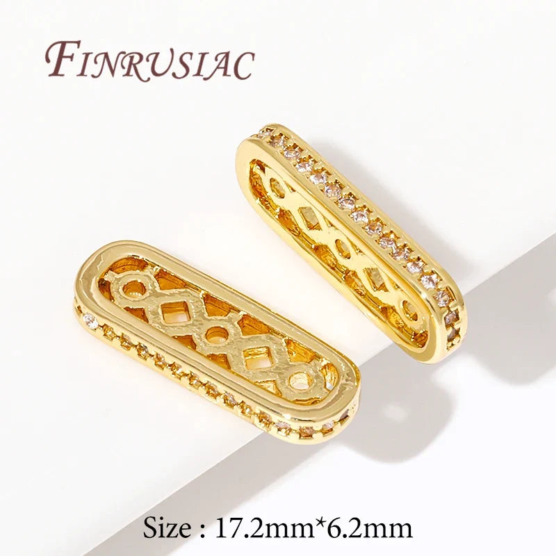 18K Gold Plated Zircon Flat Spacer Bars – DIY Jewelry Findings