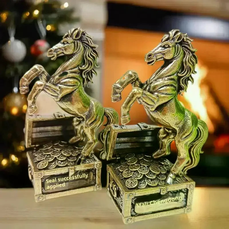 Brass Feng Shui Horse Figurine – Miniature Zodiac Statue