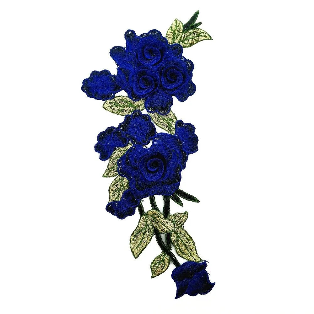 3D Embroidered Rose Flower Sew-On Patch – Ethnic Appliqué