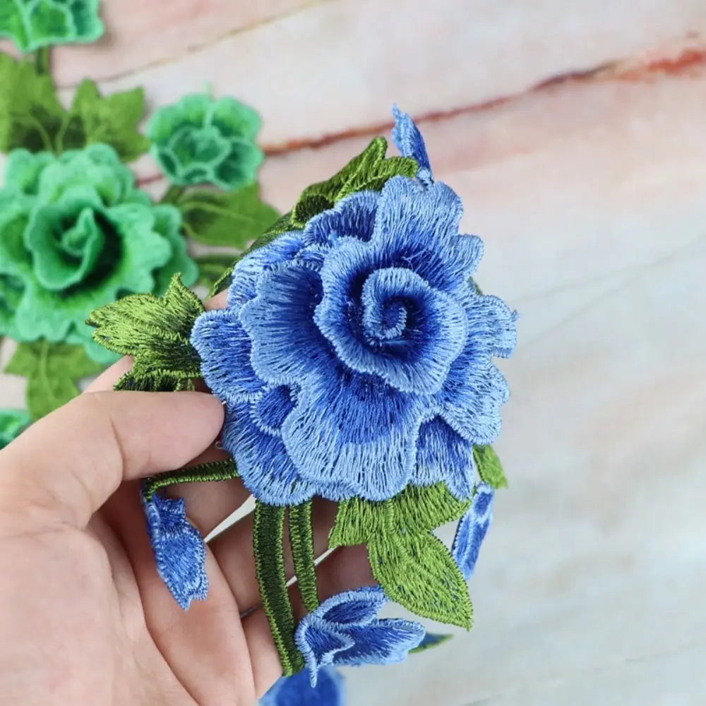 3D Rose Embroidery Applique Patches – Handmade Floral DIY Sewing