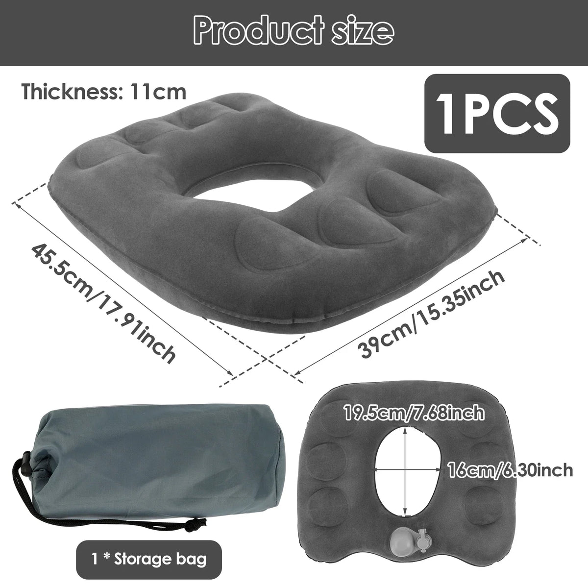 Inflatable Donut Seat Cushion – PVC Support for Office & Car