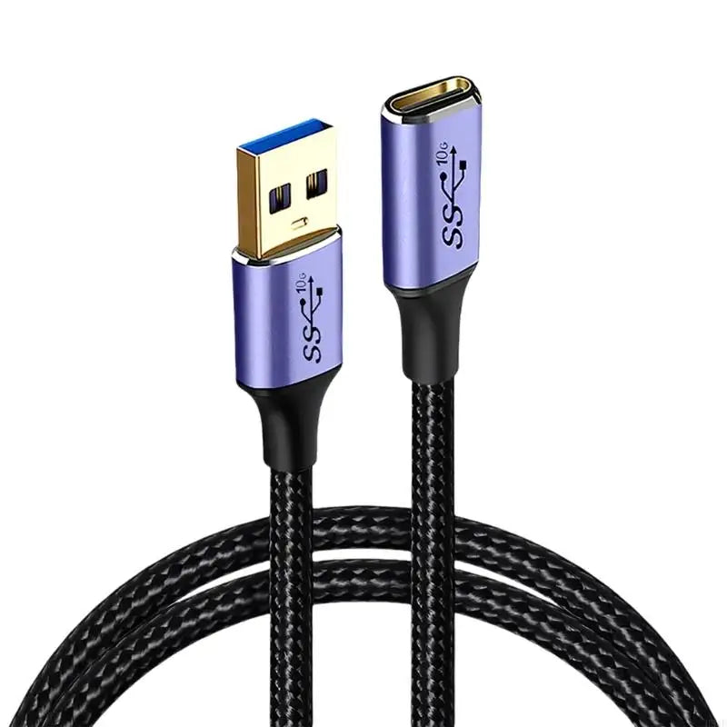 USB 3.0 to USB-C Female Nylon Braided Cable | 0.1m–1m