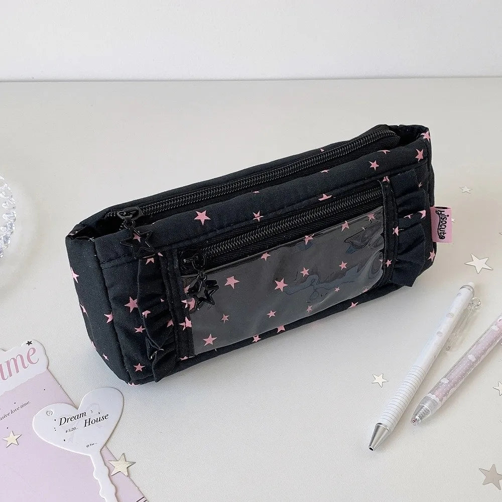 Transparent Pencil Case Large Capacity Badge Display Pen Bag