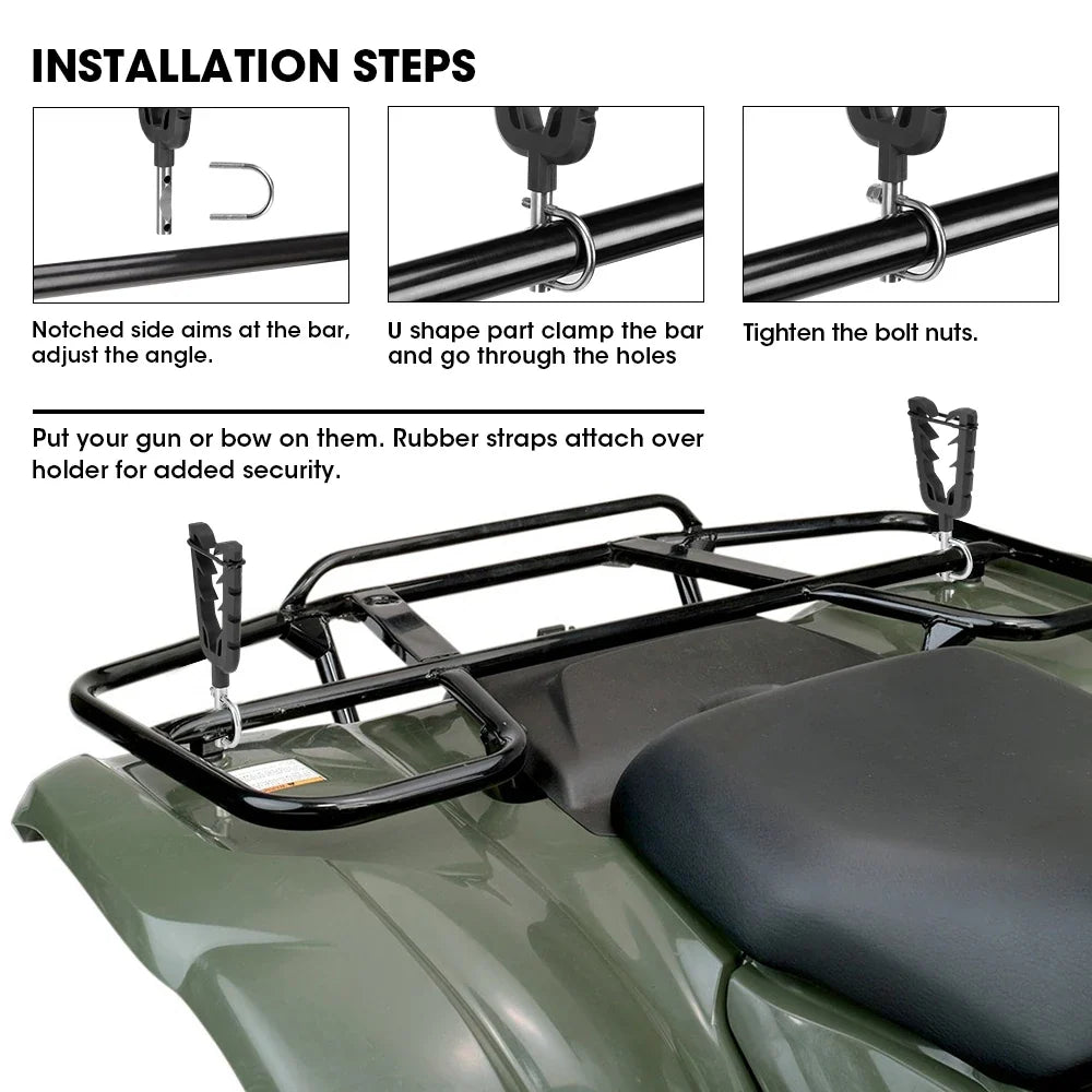 KEMIMOTO ATV UTV Handlebar Gun & Bow Rack Holder – Pair