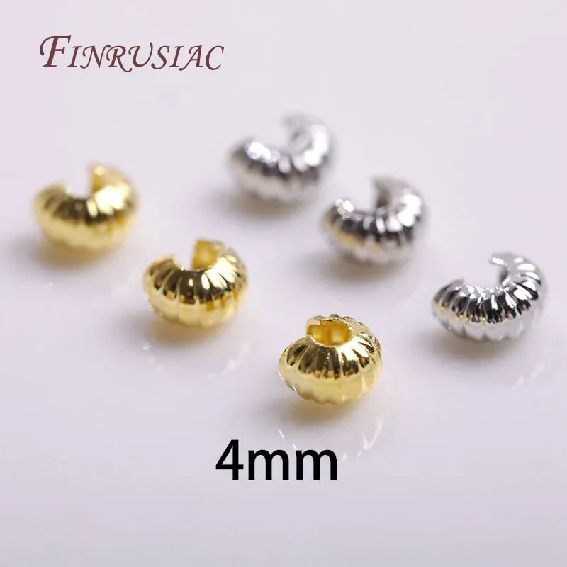 50Pcs 18K Gold Plated Crimp Beads & Covers | DIY Jewelry Findings