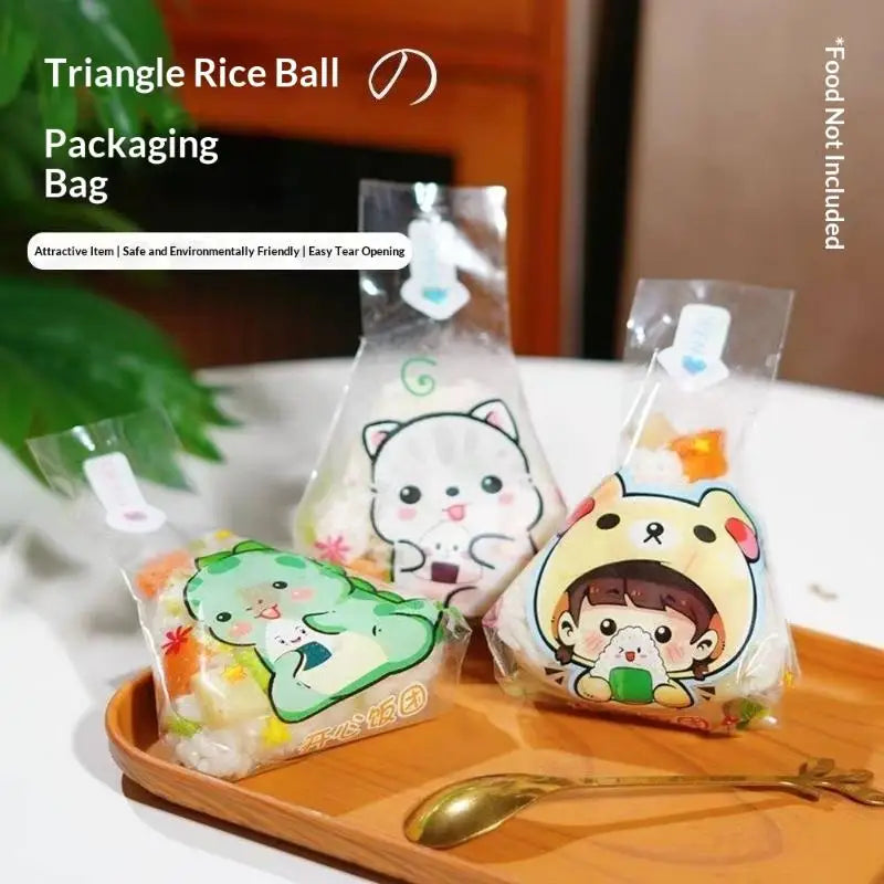 Onigiri Triangle Disposable Bags 50Pcs – BPA-Free Food Wrap