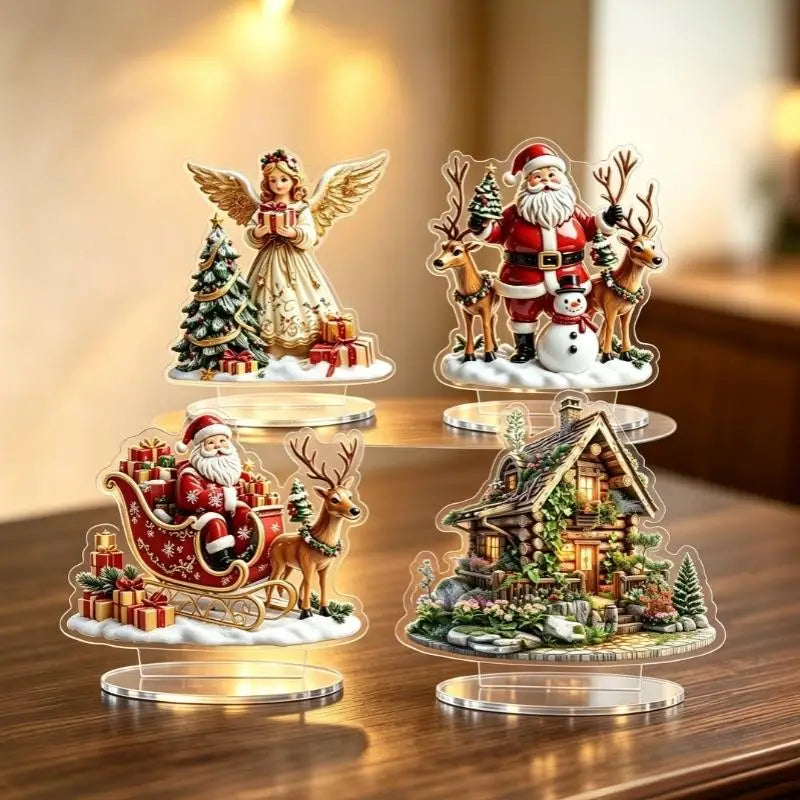 2D Acrylic Fairy Mushroom Cottage Desktop Ornament Plaque
