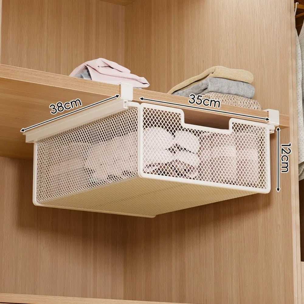 Under-Shelf Hanging Storage Basket | Pull-Out Cabinet Organizer