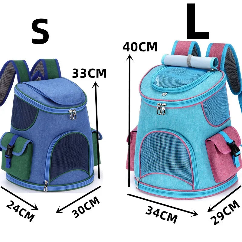 Breathable Pet Travel Backpack with Side Pockets | Hiking