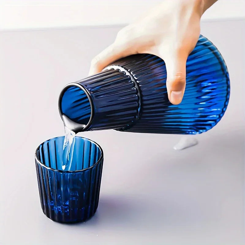 Handmade Colorful Heat-Resistant Glass Kettle & Cup Set