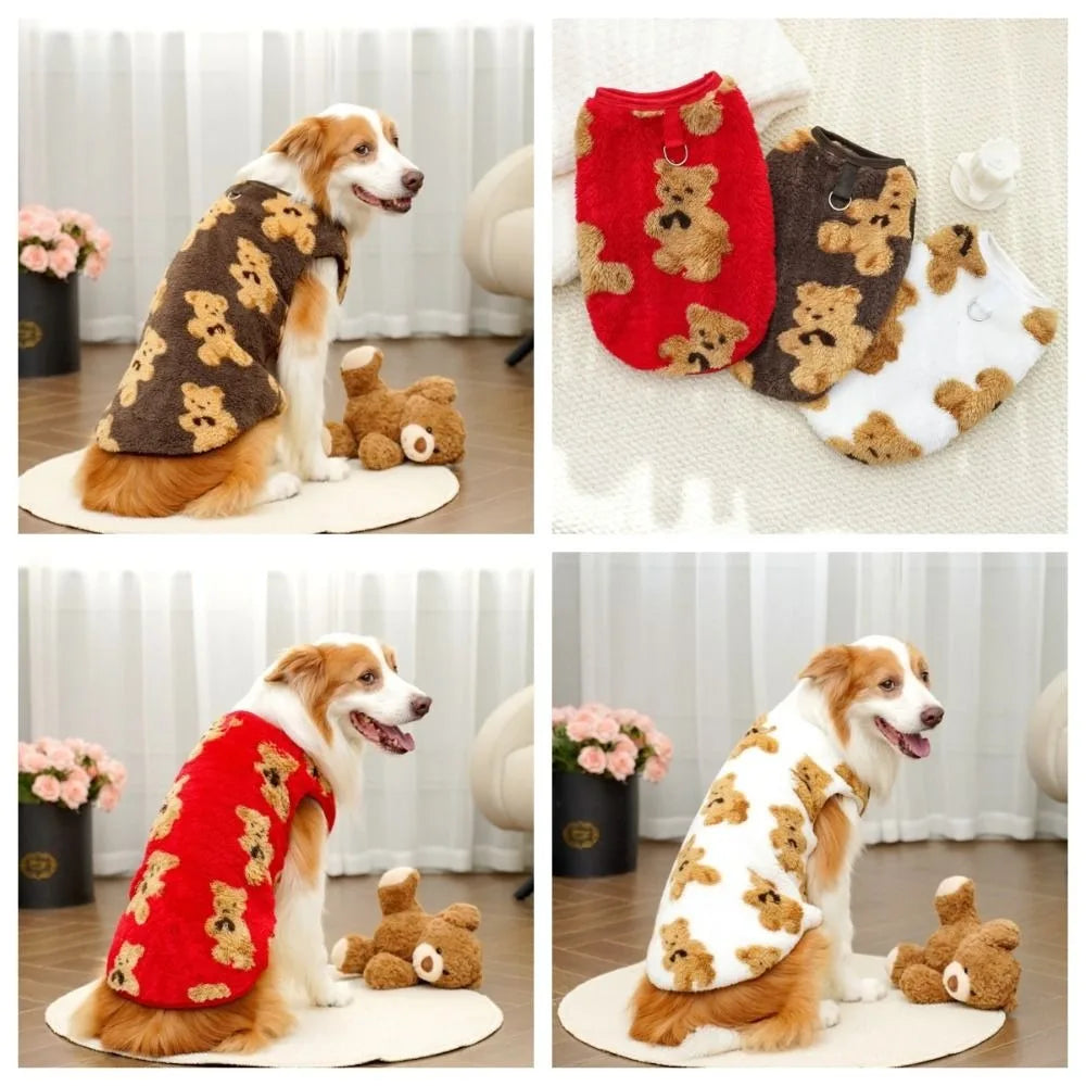 Winter Dog Sweater Vest – Bear Fleece XS–9XL Pet Clothes