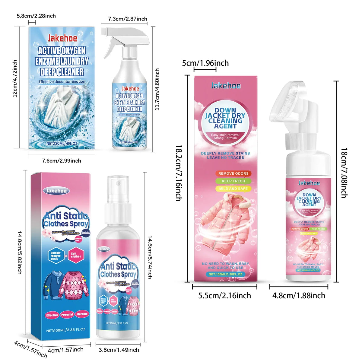 JAKEHOE Down Jacket Dry Cleaning Spray | Stain & Odor Remover