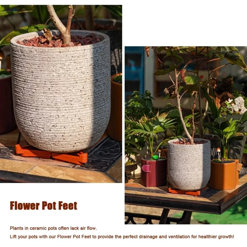 Plant Pot Feet Risers with Drainage Holes – 10 or 30 Pack