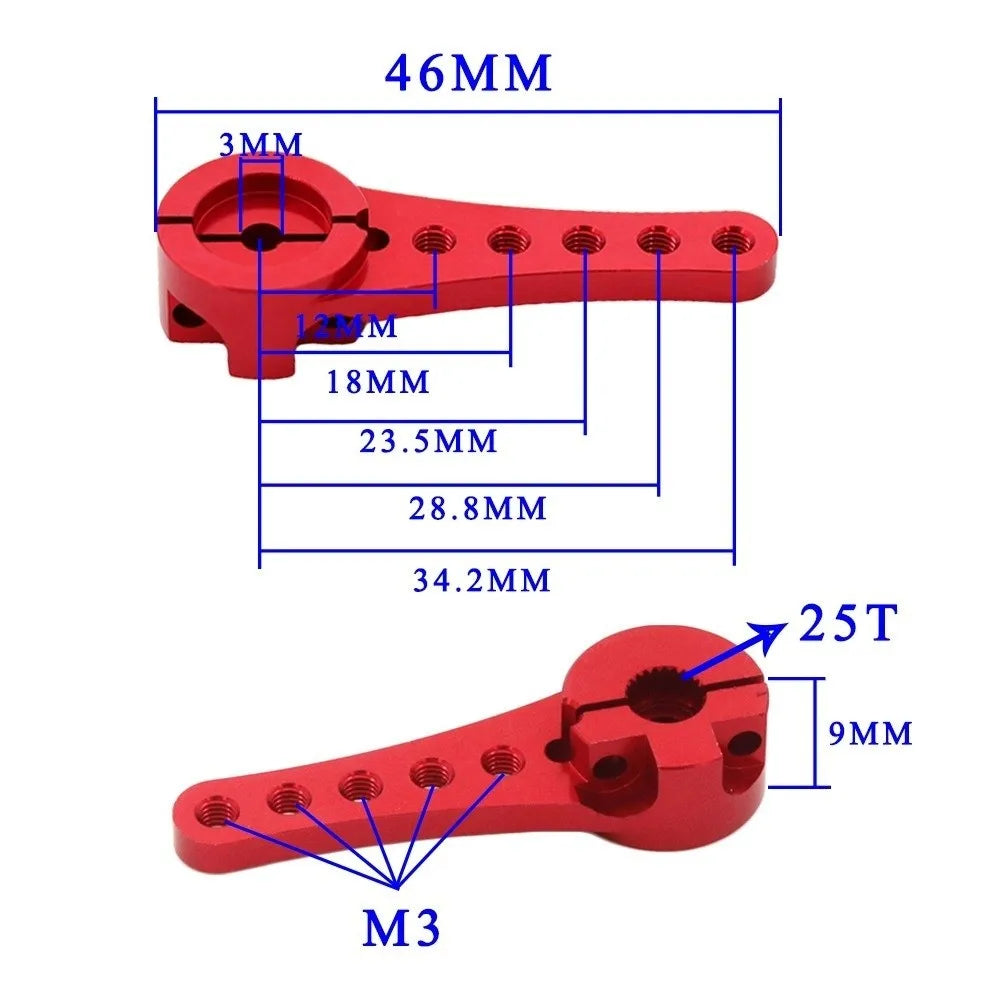 RC Aluminum Alloy 25T Servo Arm 46mm 5-Hole Swing Arm