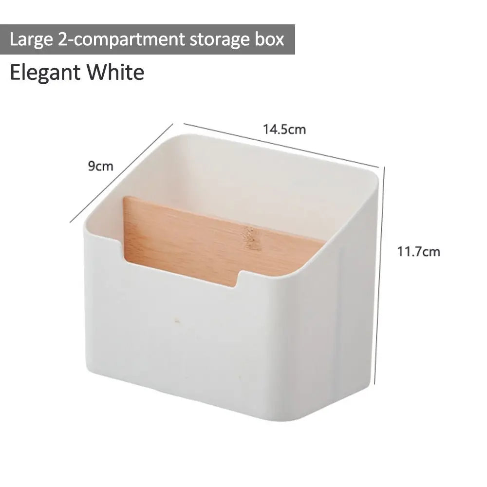 Wooden Remote Control Organizer & Desktop Storage Box