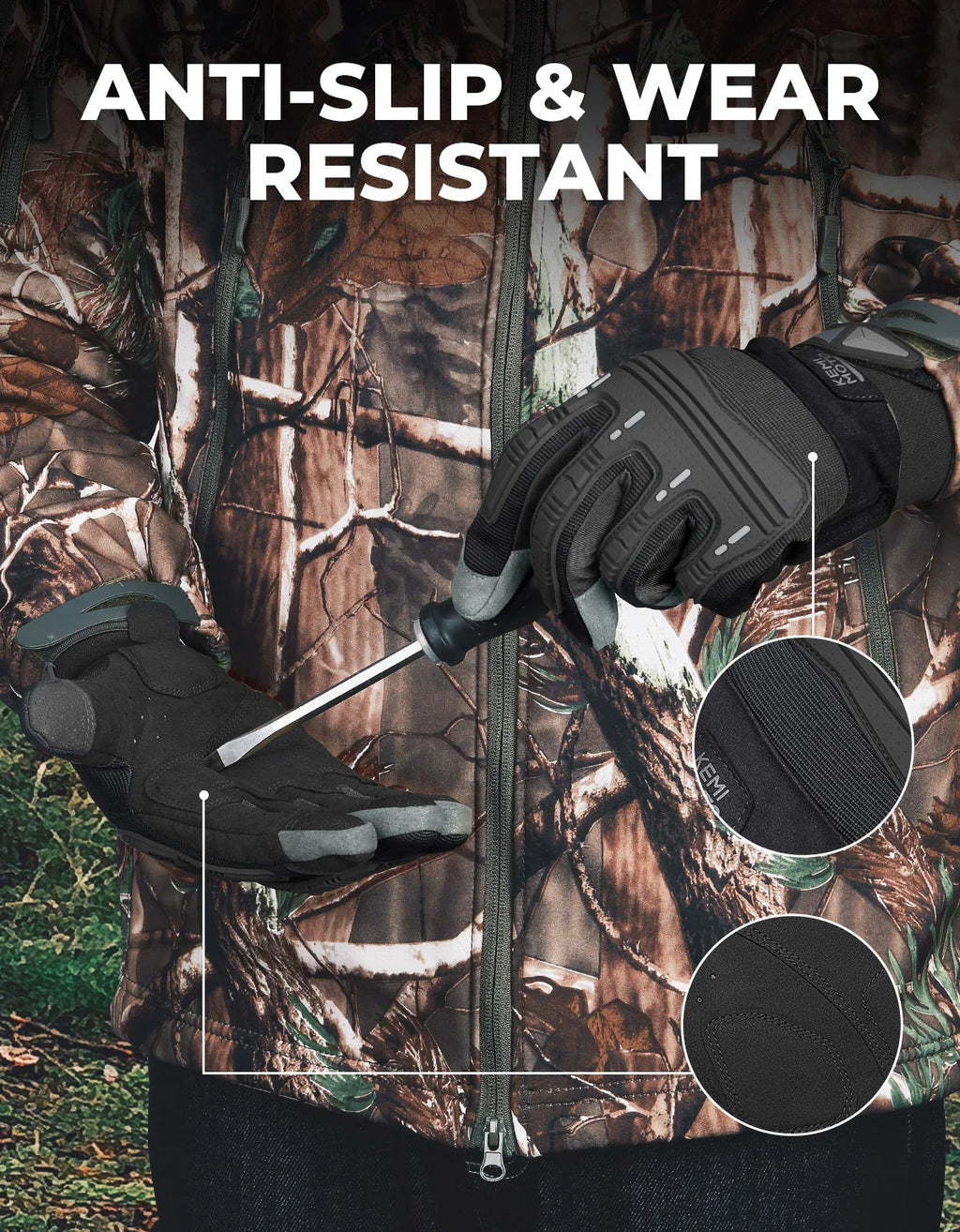 KEMIMOTO Tactical Gloves – Touchscreen Full Finger Outdoor