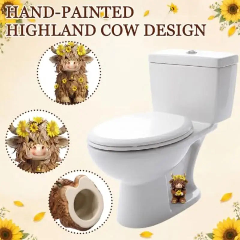 Resin Highland Cow Figurine Set – Sunflower Farmhouse Decor