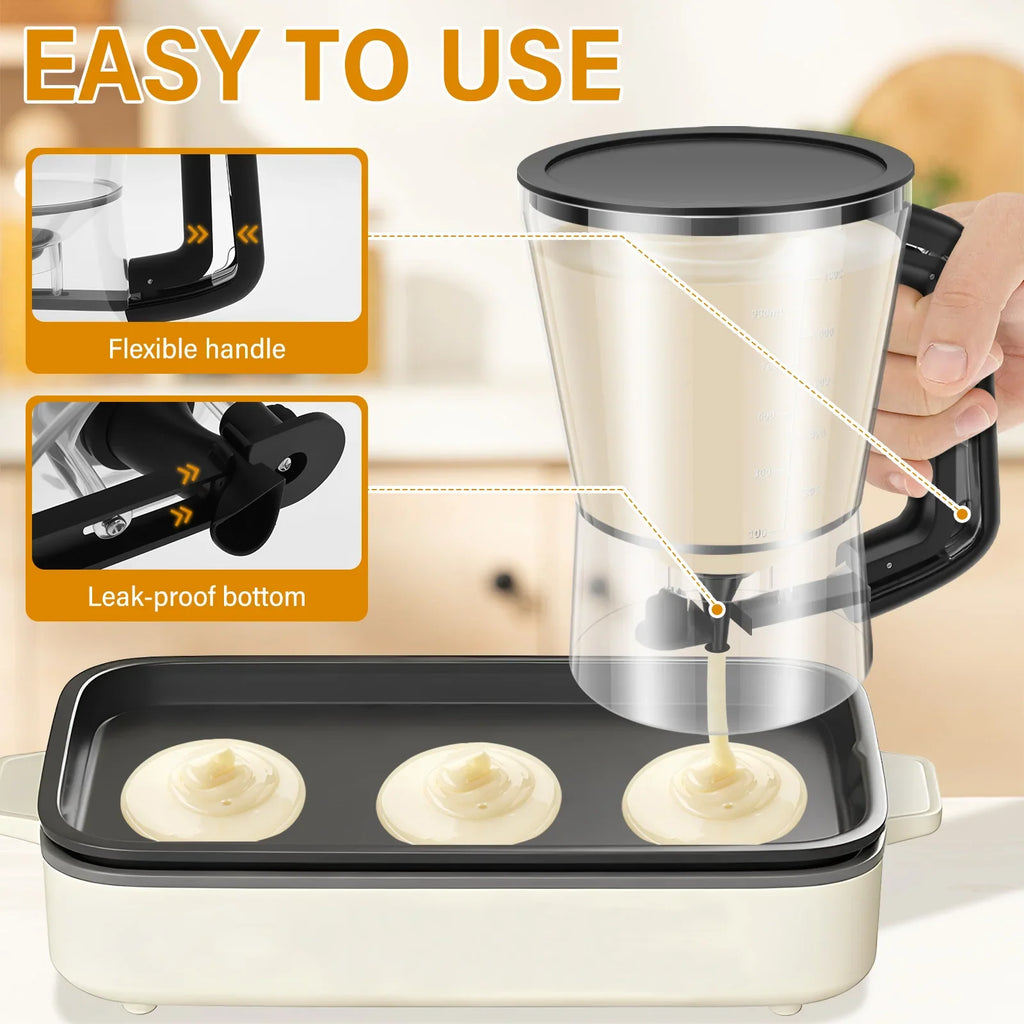 Pancake Batter Dispenser – 3-Cup Drip-Free Bakeware Tool