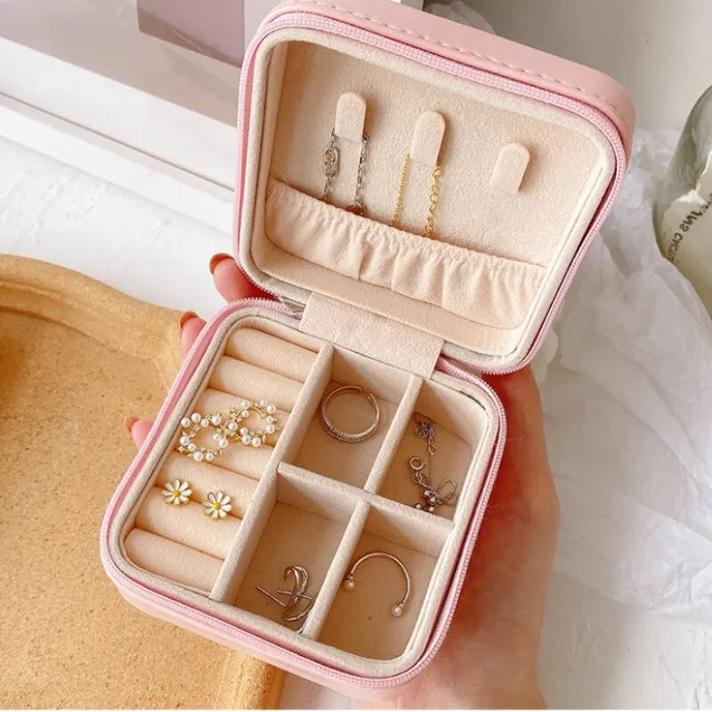 PU Leather Jewelry Box Set – Ring & Earring Organizer | 2-Piece