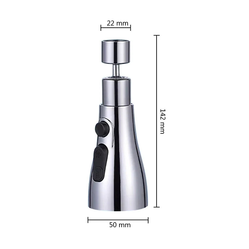 3-in-1 Kitchen Faucet Extender | 360° Rotate Pull-Out Tap Aerator