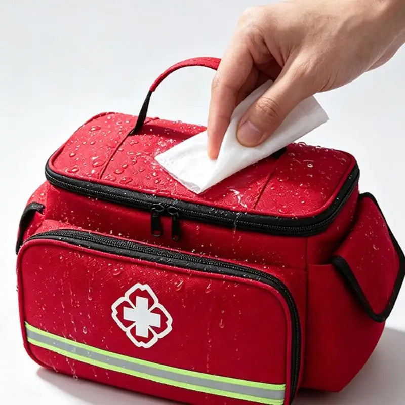 Portable First Aid Storage Bag | Carry Handle & Reflective Detail