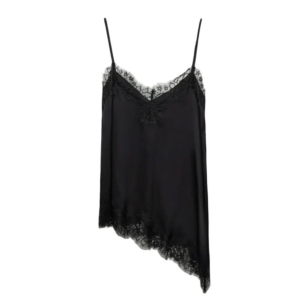 Women's Asymmetrical Lace Backless Camisole Tank Top