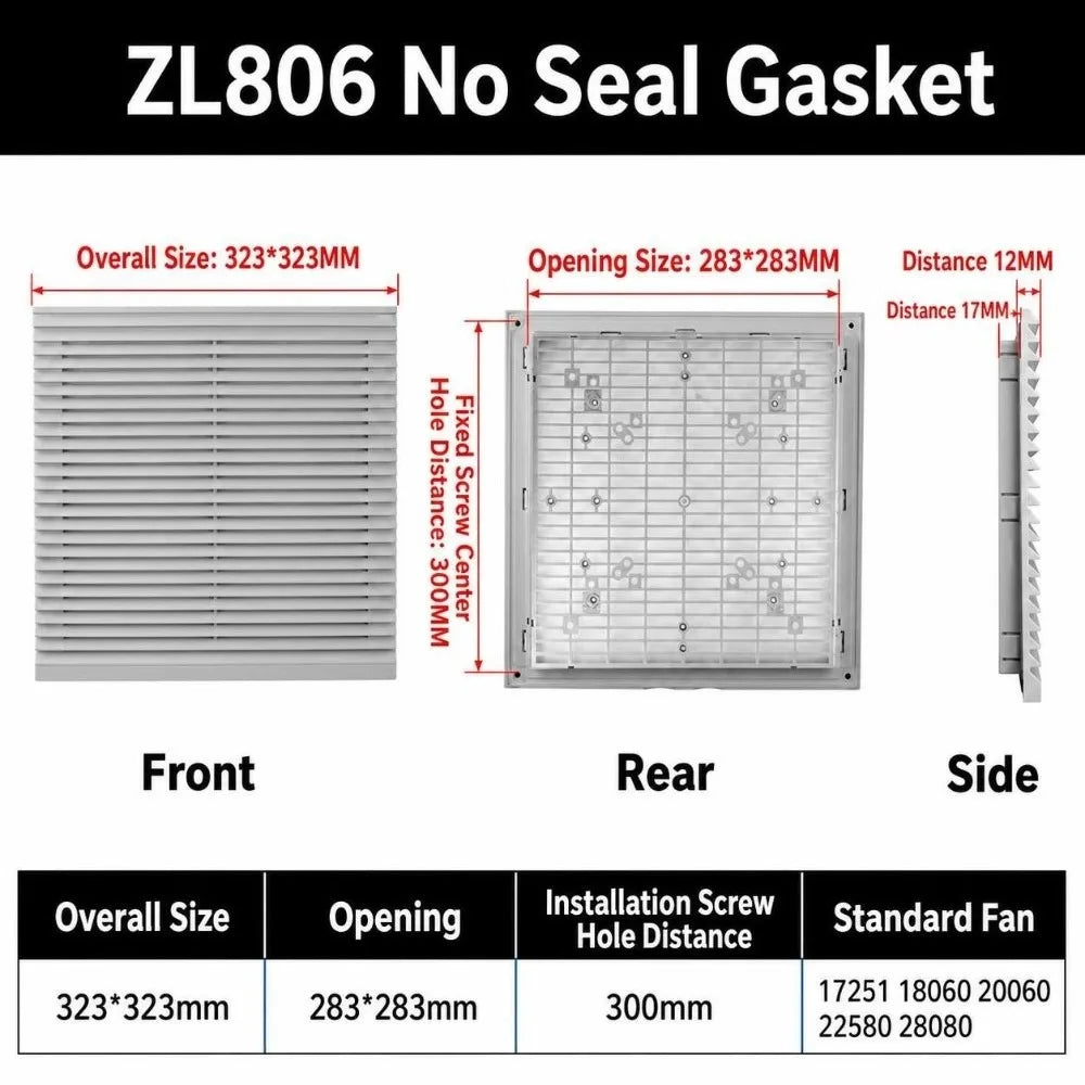 ABS Vent Grille Dustproof Waterproof Louver Fan Cover