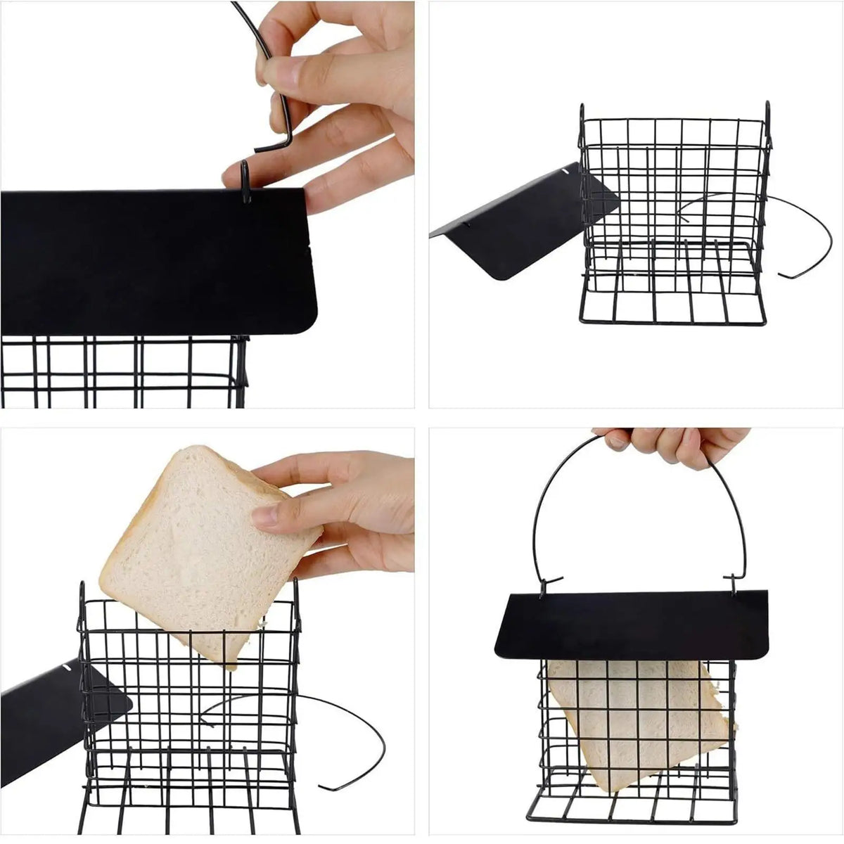 Outdoor Hanging Suet Bird Feeder with Weatherproof Roof