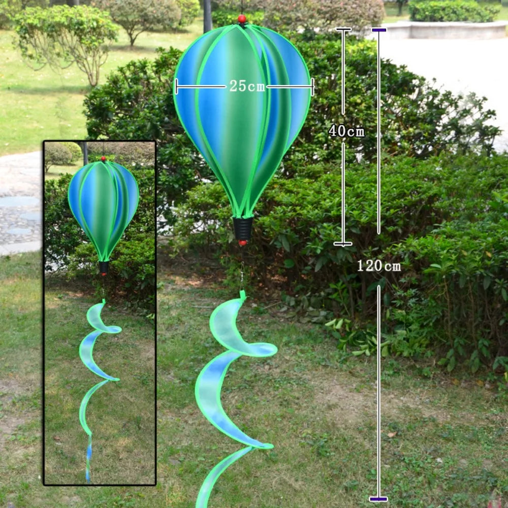 Rainbow Hot Air Balloon Wind Spinner 40cm – Kinetic Garden Decor