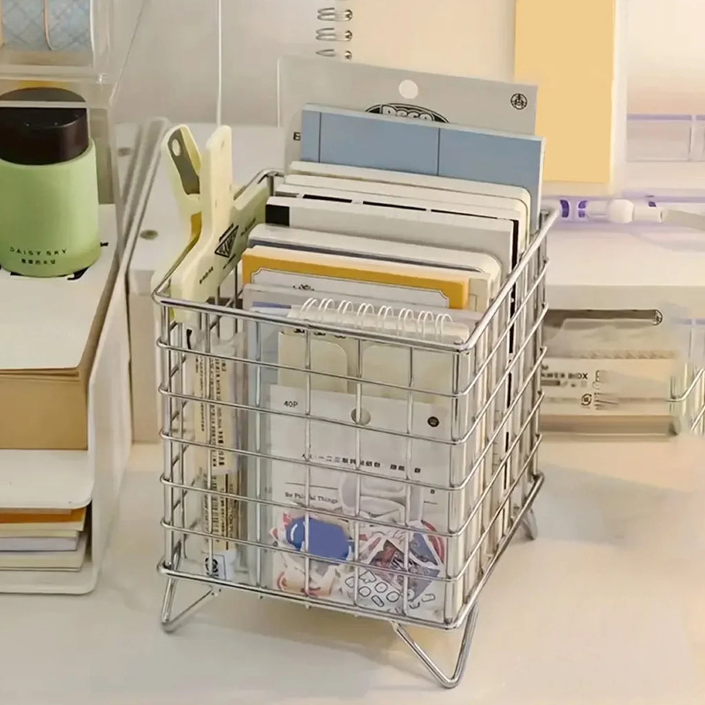 Iron Storage Basket – Kitchen, Desktop & Cosmetic Organizer