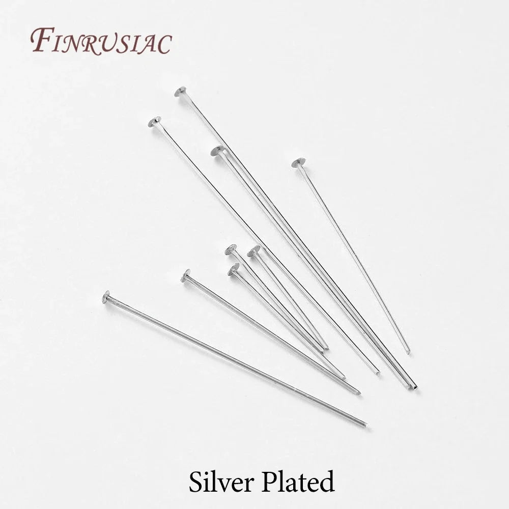 50Pcs 18K Gold Plated Flat Head Pins for DIY Jewelry Making