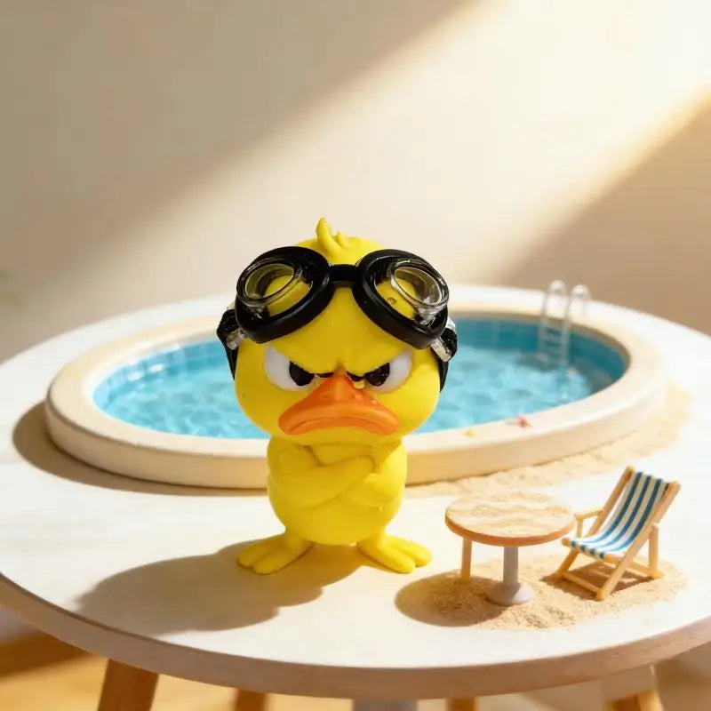 Funny Yellow Duck Statue – 3D Printed Resin Home & Car Decor